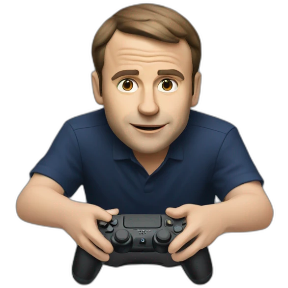 macron playing playstation emoji