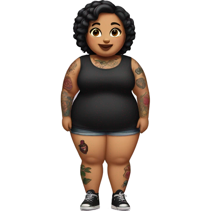 Alternative fat girl with tattoos emoji