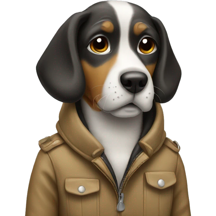 Dog wearing jacket emoji