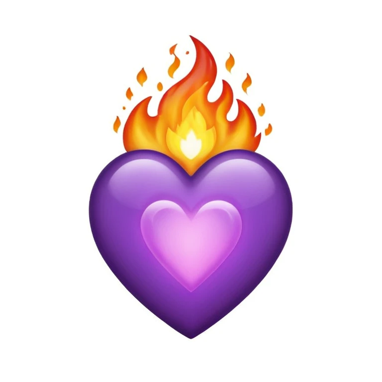 purple heart with a flame effect emoji