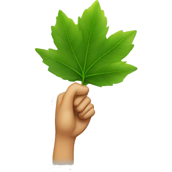 emoji holding a leaf to its face smiling fake emoji