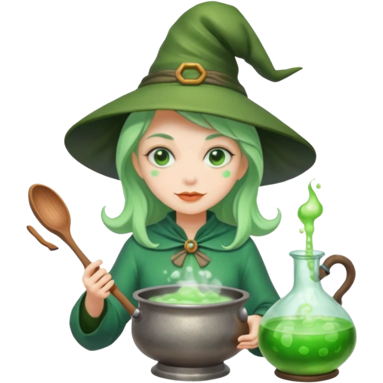 green witch cooking potion emoji