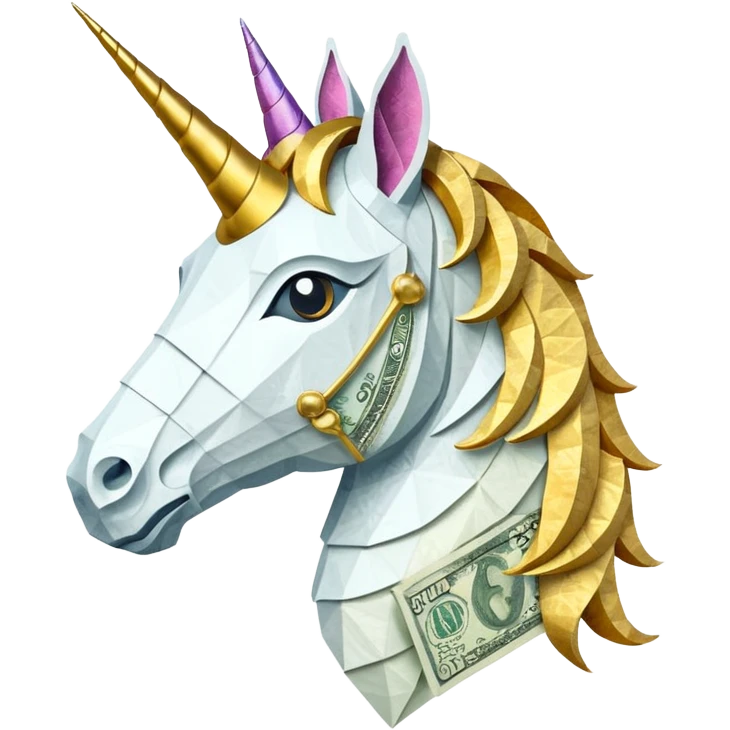 единорог из купюр, no background emoji