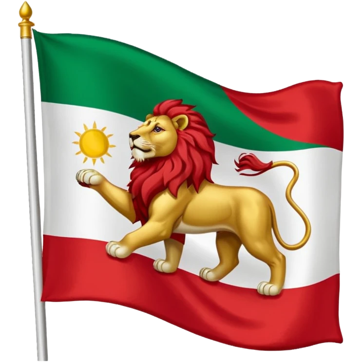 Iranian flag with the lion and sun emblem emoji
