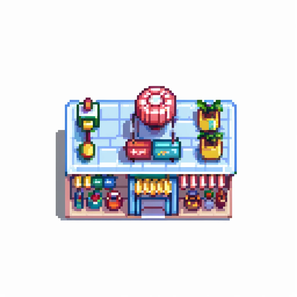 simple iconic shopping mall building emoji