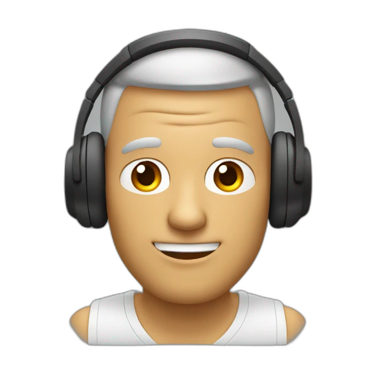 hombre con auriculares en la cara emoji