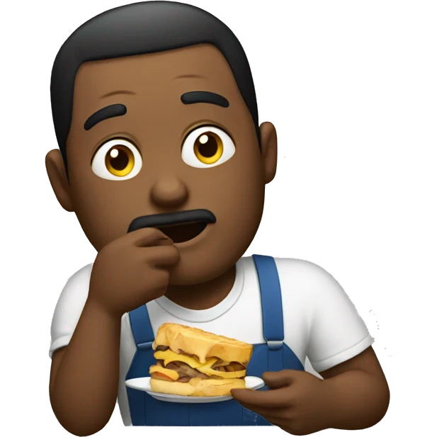 a man eating emoji