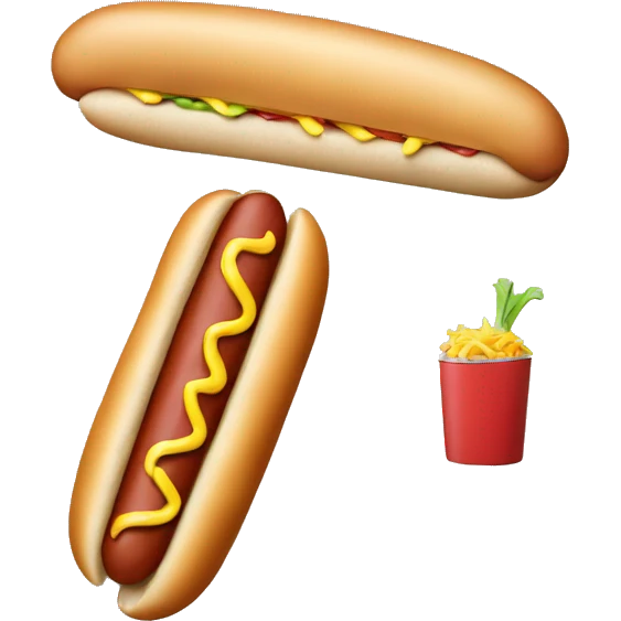 Hot dog with no bun and a face  emoji