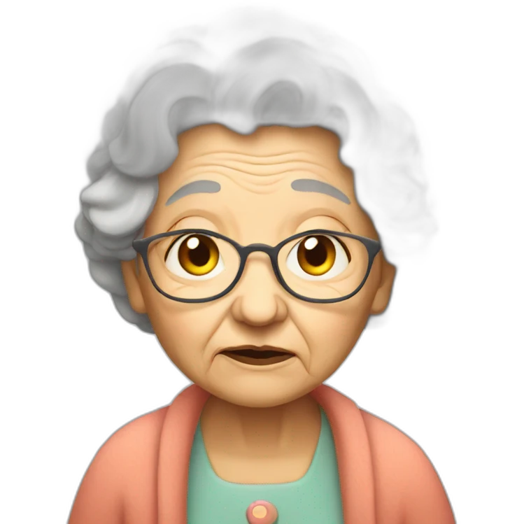 an old tired granny emoji