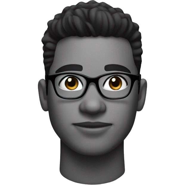 man with black taper fade hair, no FACIAL HAIR and glasses emoji