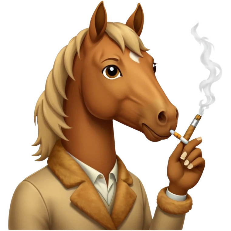 Horse smoking a Joint emoji