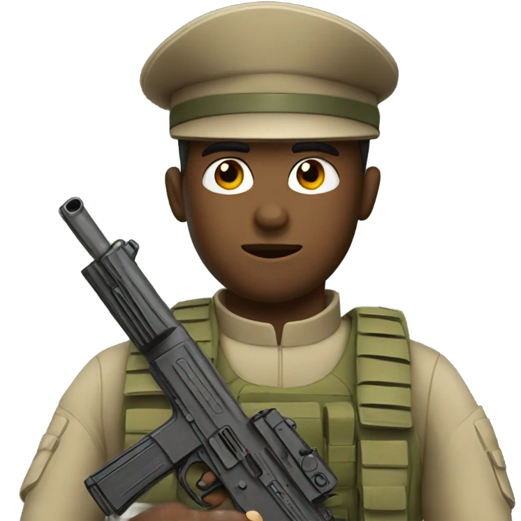 Soldier holding a pistol emoji