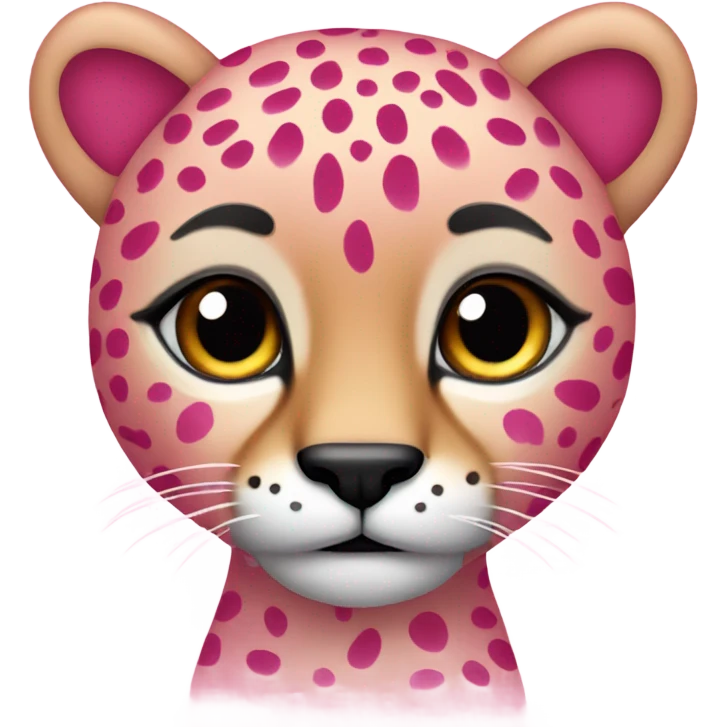 Pink ombre full-body cheetah with glitter emoji