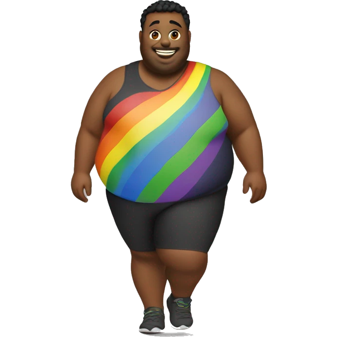 fat gay ladu with rainbow fit emoji