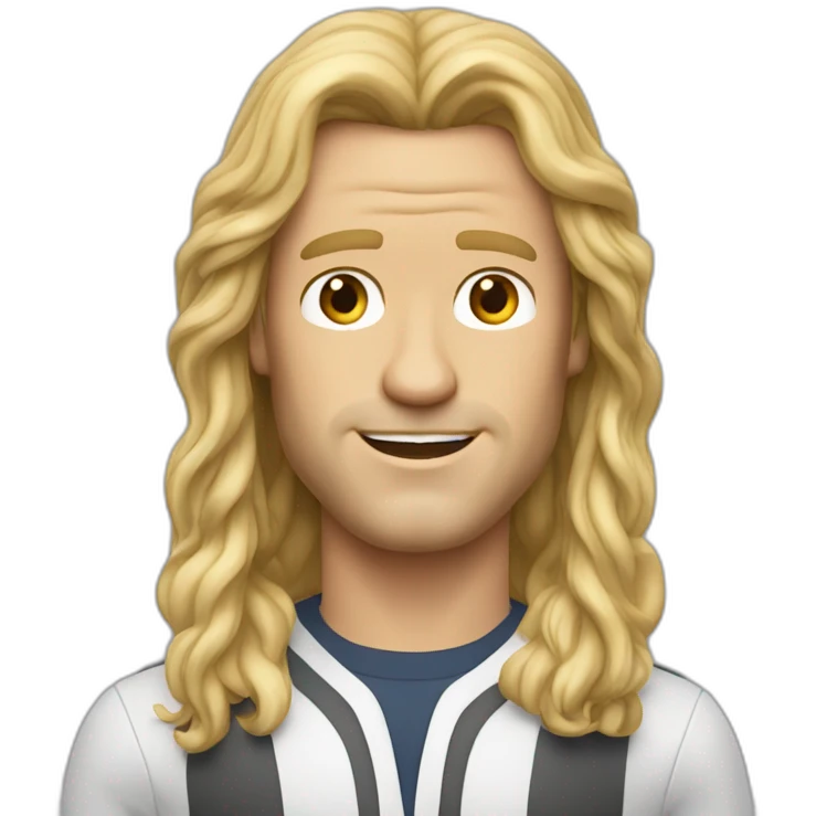 will ferrel realistic with long blonde straight hair anddisco outfit emoji