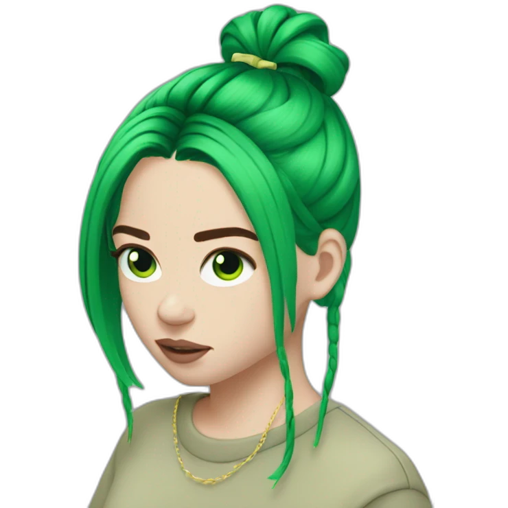 Billie Eilish Green hair emoji