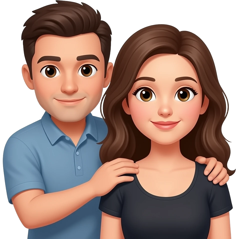 Man over womans shoulder emoji