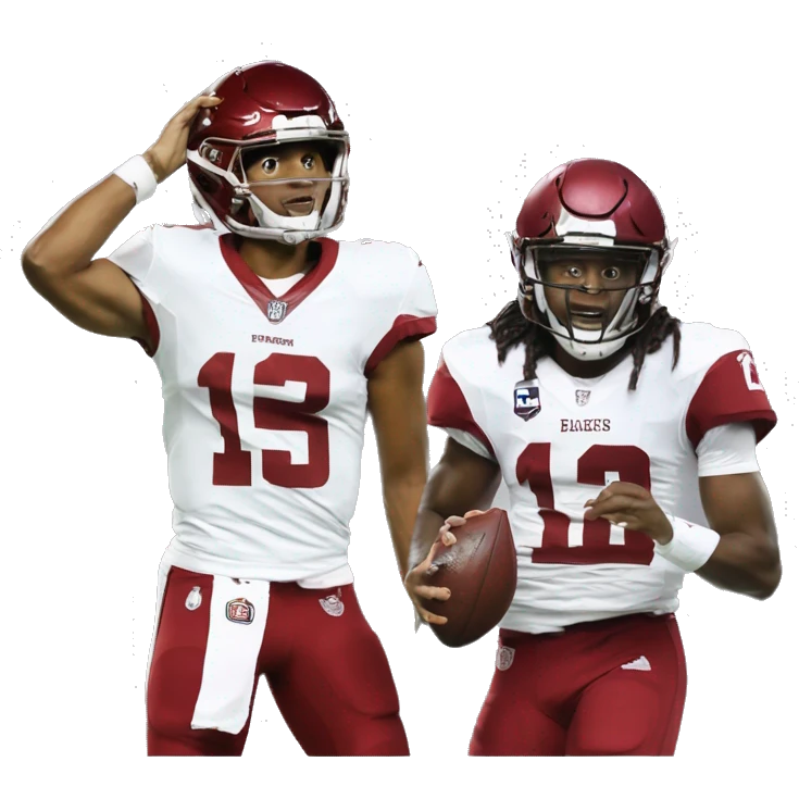 jalen hurts and aj brown eagles winning the super bowl emoji