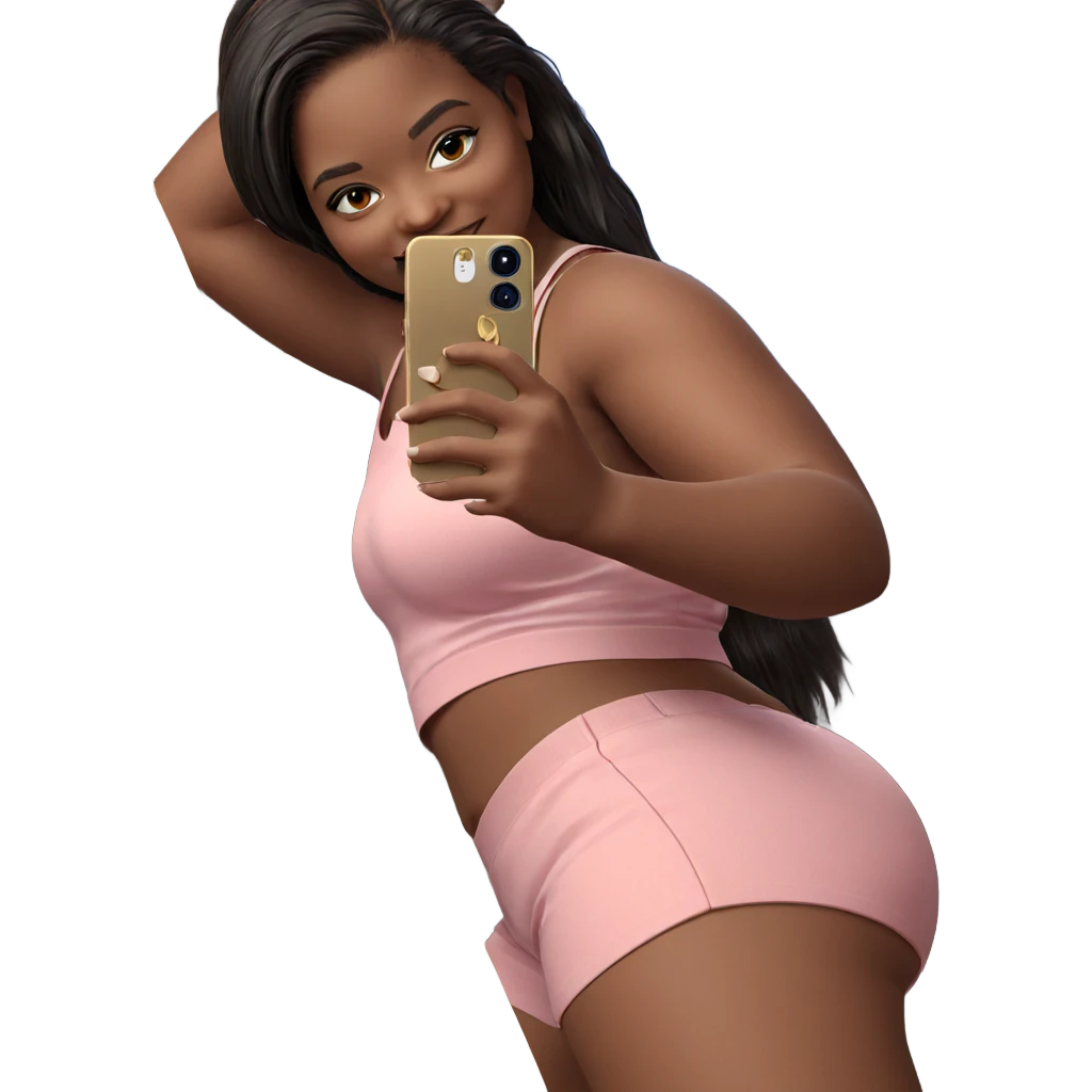 girl taking selfie with phone emoji