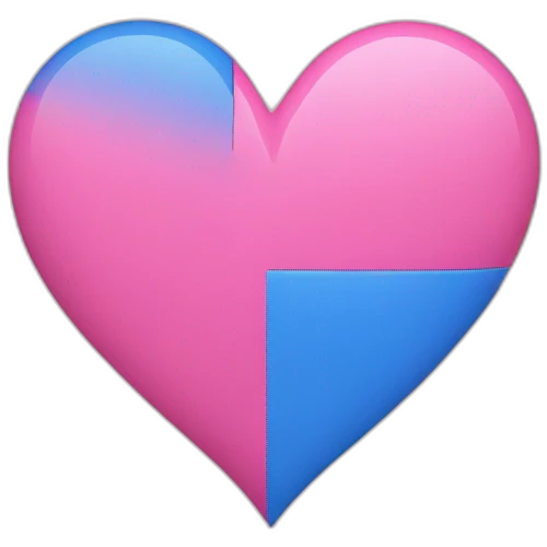 Pink half blue half heart  emoji