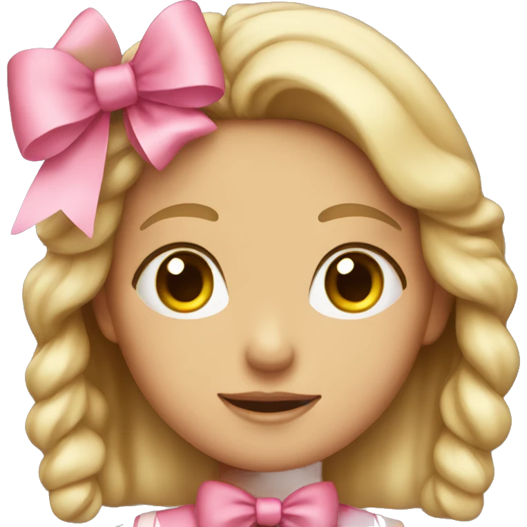 A girl with a pink bow emoji