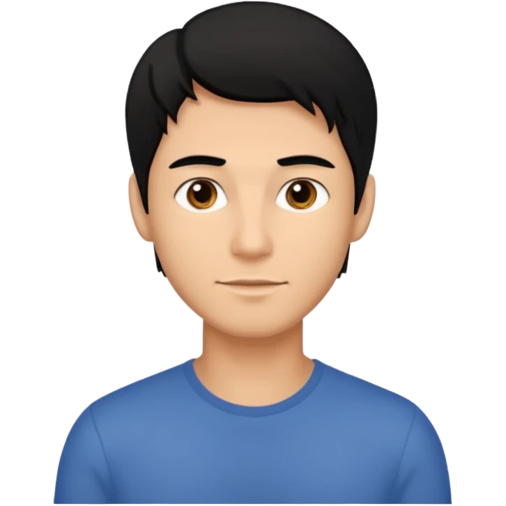 Straight hair mens image emoji