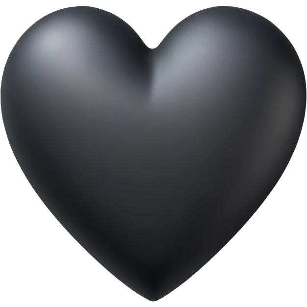 3d Black goth heart emoji