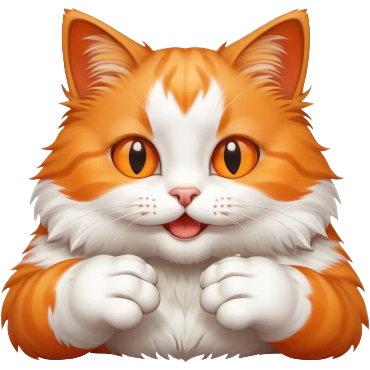 Весёлый кот пожирающий лапки emoji