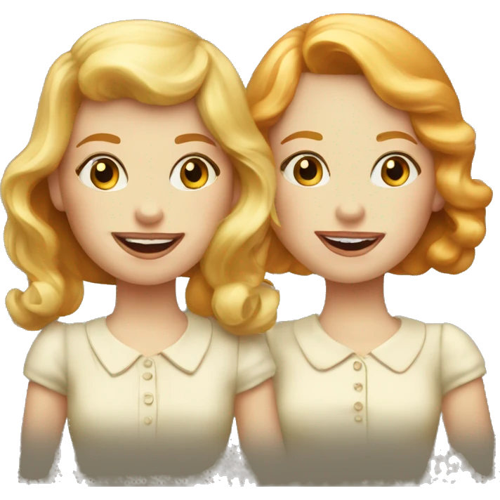 Two vintage girls blonde and ginger  emoji