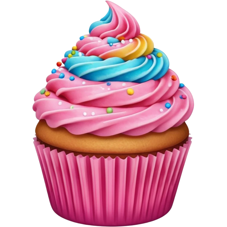 Cupcake with pink icing emoji