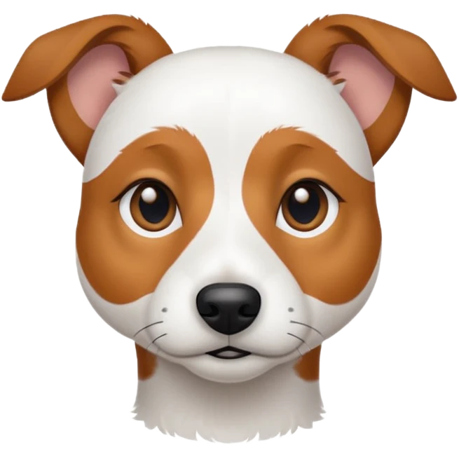 a fully white jack russell the size of a kelpie with light brown ears and a light brown patch on one eye emoji
