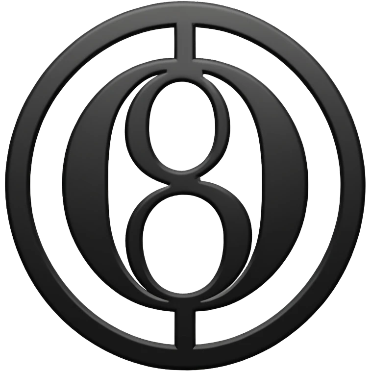 Emoji, avant-garde gothic emblem made of matte black metal, number 8 integrated into the word “FORTUNA”, luxury fashion symbol aesthetic, clean sculptural form, no glow, no neon, flat emoji style, centered, transparent backgroun emoji