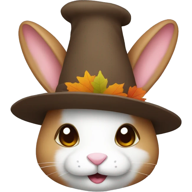 Bunny wearing Thanksgiving hat emoji