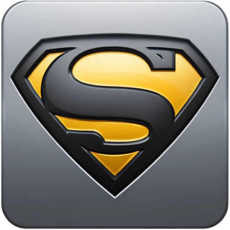 Superman Symbol Man of Steel black emoji