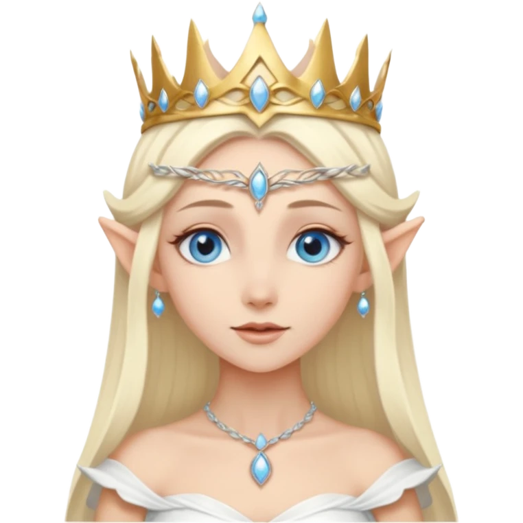 A pale blue eye blonde elf queen emoji