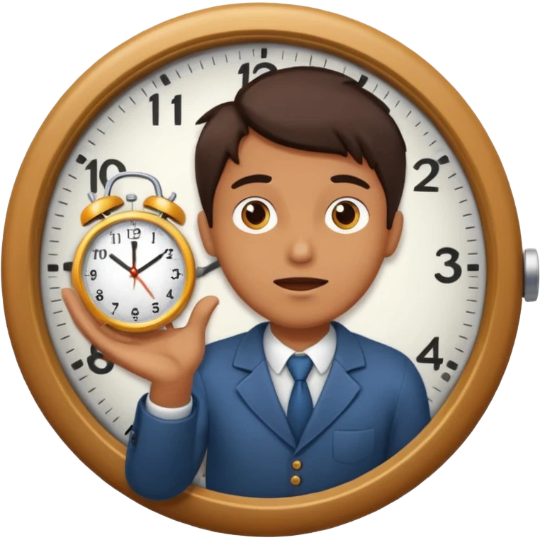 Create a hurried expression holding a clock that ticks VERY FAST emoji