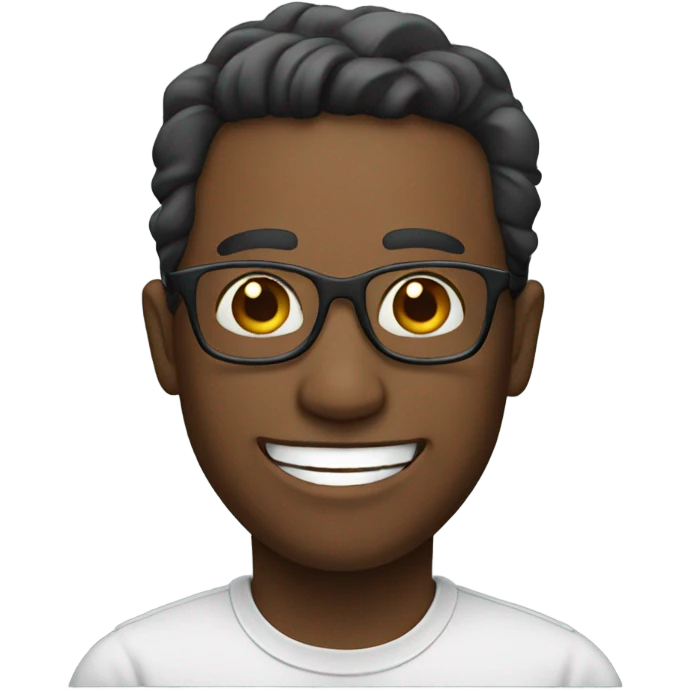 smiling male portrait with glasses emoji