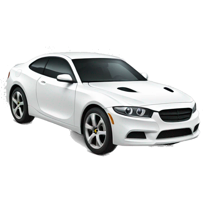 sporty white car on white emoji