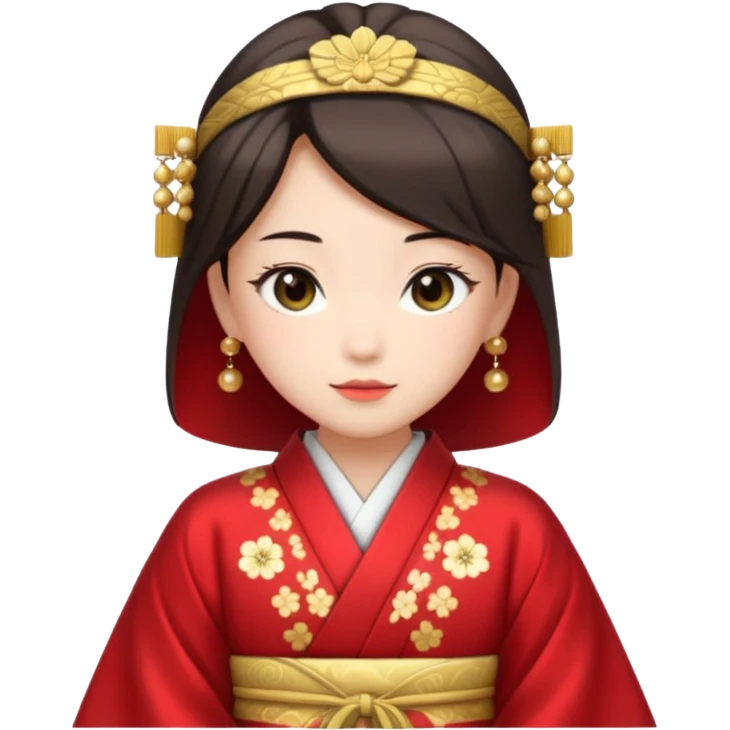 Japanese Princess with in red ceremonial robe kimono emoji