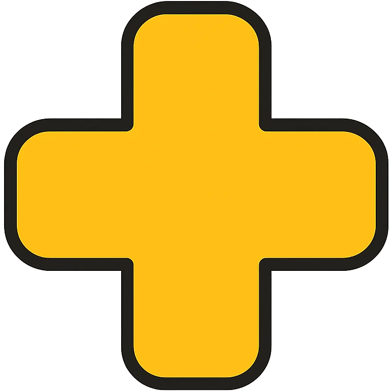 cross icon with rounded edges, modern and clean, ideal for digital interfaces emoji