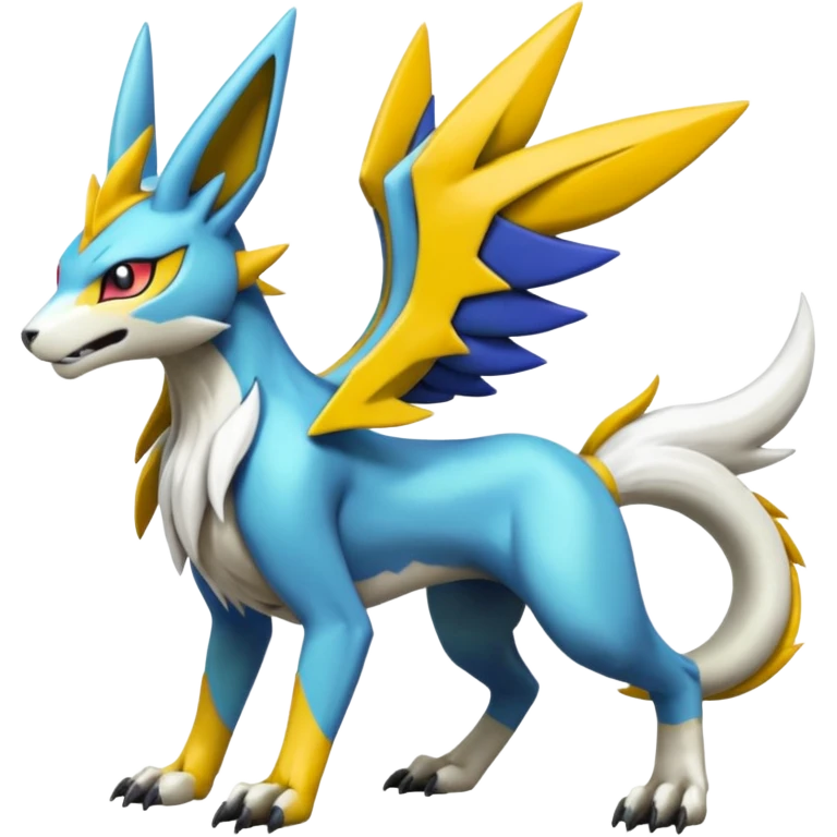 Colorful Meloetta-Manectric-Renamon-Wargreymon-Sergal-Pokémon-Digimon-Fakémon-fusion-hybrid-creature emoji