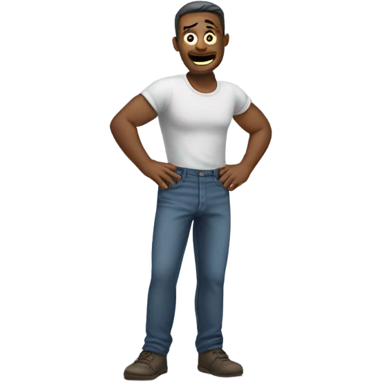 Dude grabbing his pants emoji
