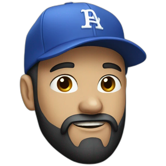 white guy with black beard and baseball hat emoji