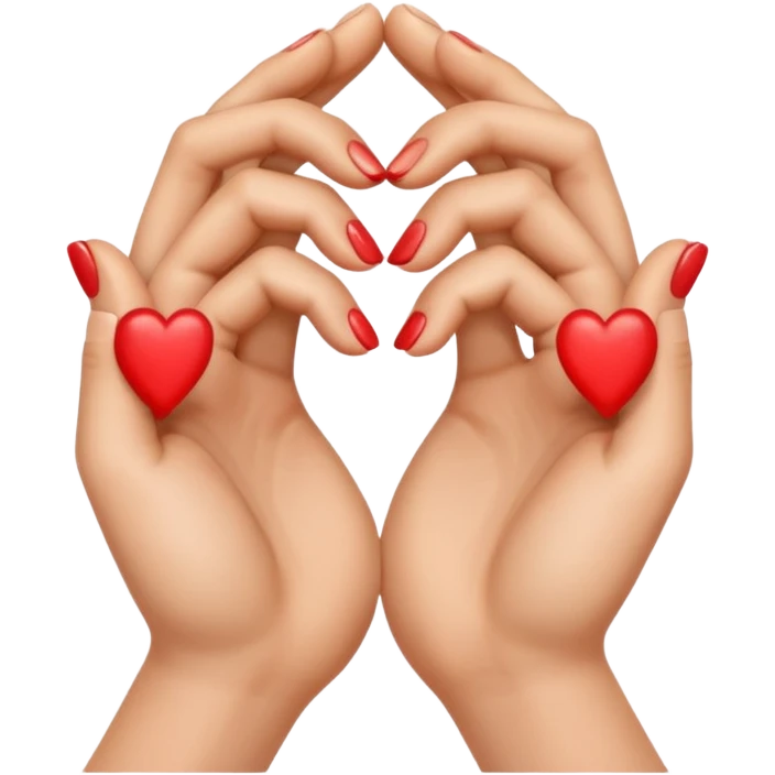 Two hands creating a heart shape emoji