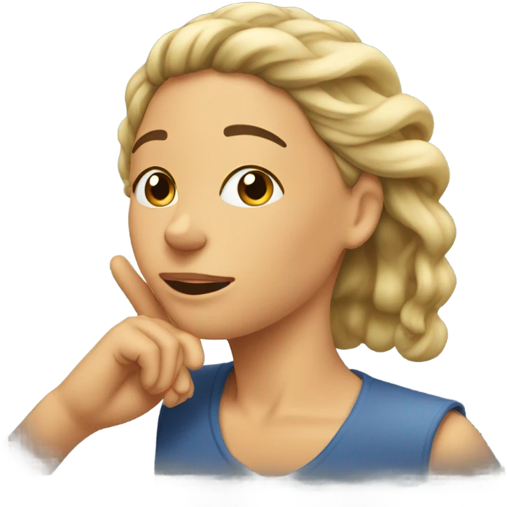 Lady tucking hair behind ear emoji