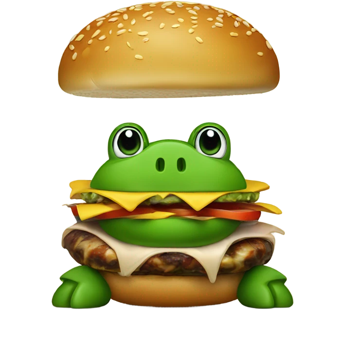 hamburger with a turtle standing on top emoji