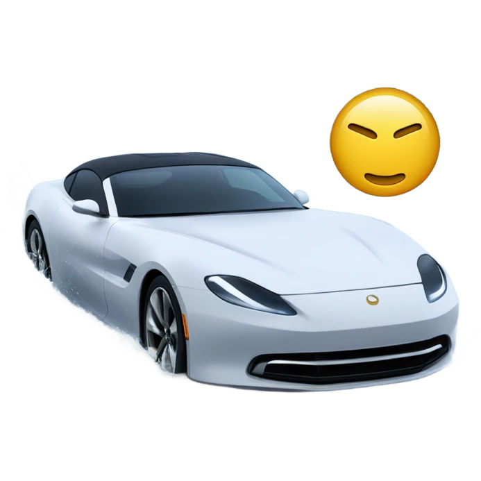 A sports car traversing water emoji