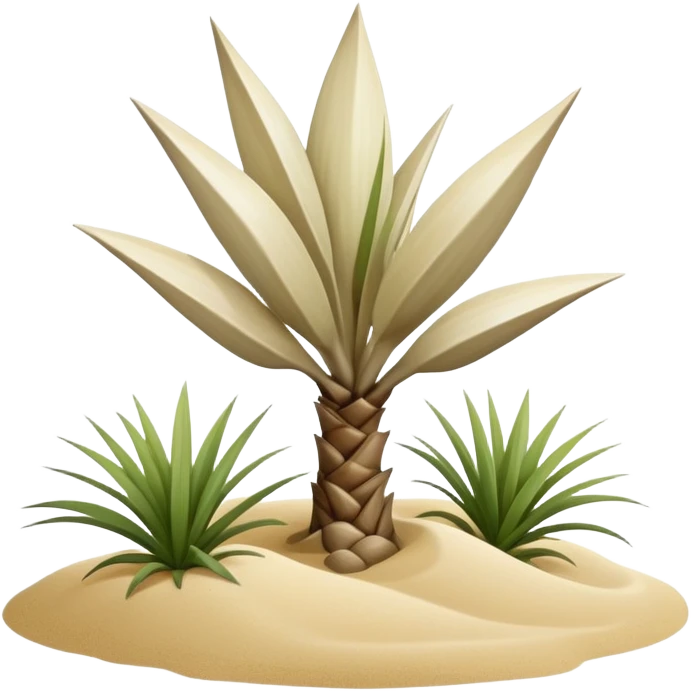 generate realistic detailed yucca in 3d style with sand  emoji