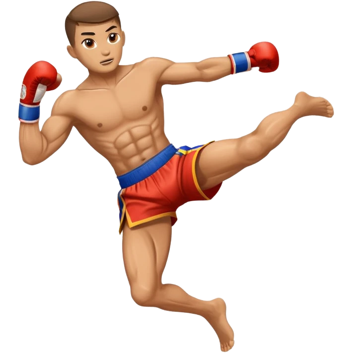 Muay thai jumping knee action emoji