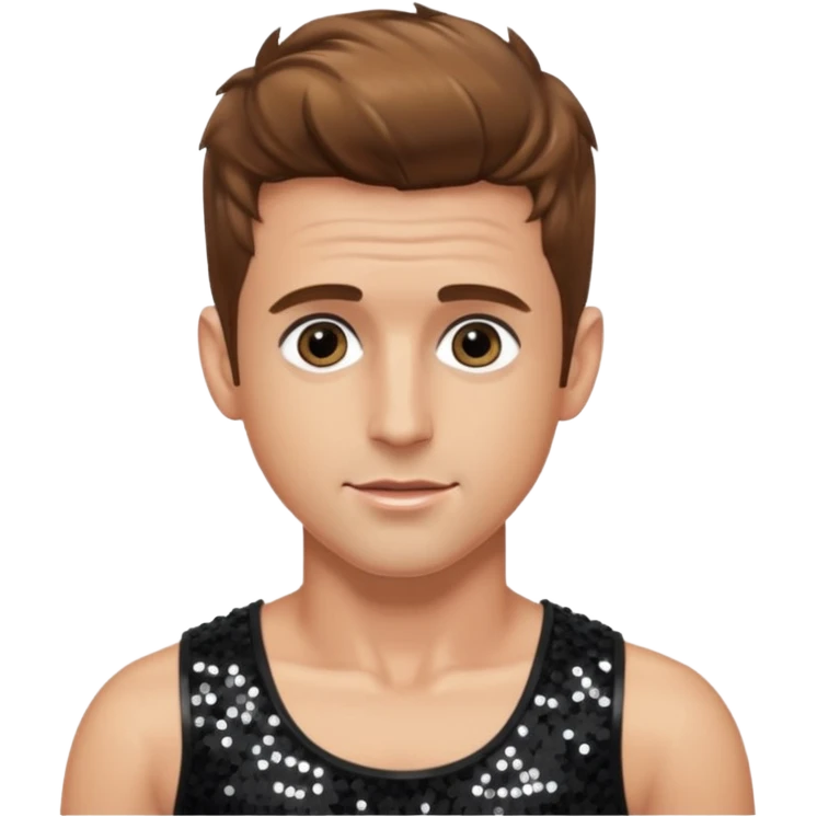 Joey McIntyre from NKOTB with light brown hair, black sequin crop top emoji